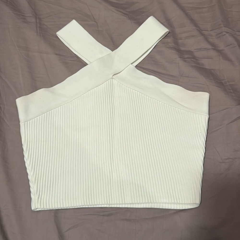 Glassons Criss Cross White Crop Top